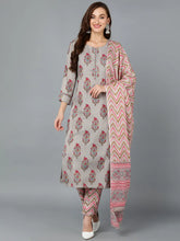 Women Cotton Blend Floral Printed Kurta-VKSKD1134B